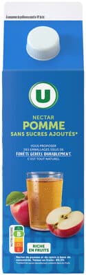 Nectar pomme sans sucres ajoutés brique 2L