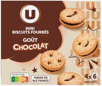 Mini biscuits fourrés ronds goût chocolat