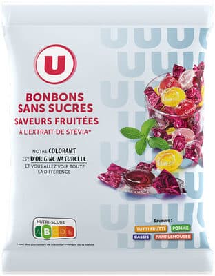 Bonbons fruits stévia sans sucre 120g