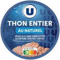 Thon listao entier au naturel pêche à la ligne boîte de 93g