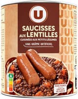 Saucisses aux lentilles cuisinées aux petits légumes boîte 4/4 840g