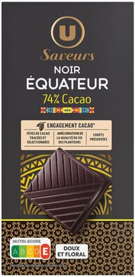 Chocolat noir 74% de cacao d'Equateur Tablette de 100g