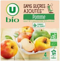 Purée de pomme sans sucres ajoutés 4 gourdes de 90g
