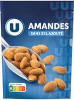 Amandes grillées sans sel ajouté, sachet de 100g