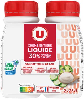 Crème entière liquide 30%MG