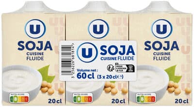 Soja cuisine végétal fluide brique de 3x20cl