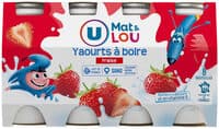 Yaourt à boire aux fruits et aromatisé à la fraise 8x100g