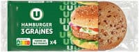 Pain burger 3 graines x4, 300g