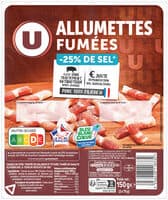 Allumettes de porc fumées teneur réduit en sel Bleu Blanc Coeur