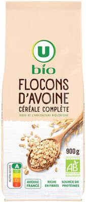 Flocons d'avoine bio, paquet 900g