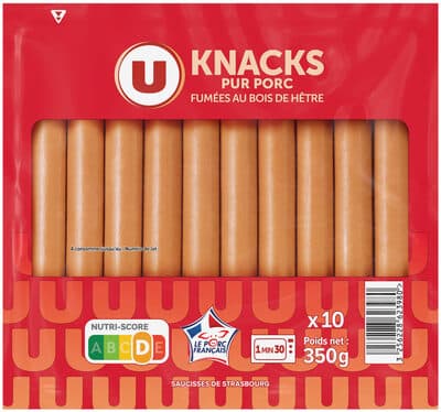 Knacks Pur Porc - x10, 350g