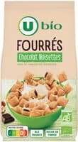 Céréales fourrées chocolat noisettes bio, sachet 375g
