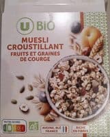 Céréales Muesli croustillant fruits secs et graines de courge - 500g