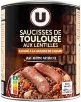 Saucisses de Toulouse aux lentilles Boîte de 840g