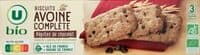 Biscuits à l'avoine complète et aux pépites chocolat bio 130g