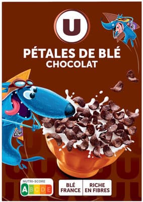 Céréales pétales blé goût chocolat - paquet de 375g