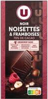 Chocolat noir noisettes et framboises