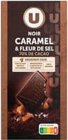 Chocolat noir éclat de caramel aromatisé fleur de sel, tablette 100g