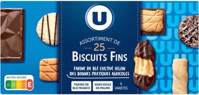 Assortiment de biscuits 6 variétés 25 biscuits fins, 200g