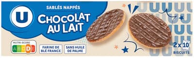 Sablés nappés au chocolat au lait, étui 200g