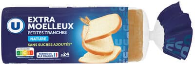 Pain de mie nature extra moelleux sans sucres ajoutés - x24 tranches