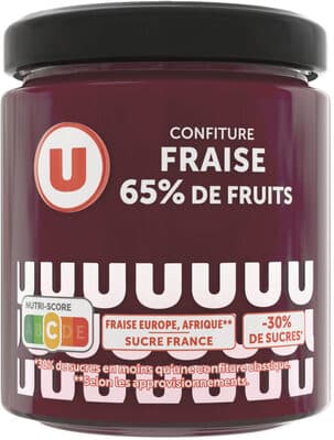 Confiture fraise 65% de fruits, 320g