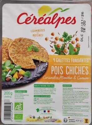 4 galettes fondantes pois chiches