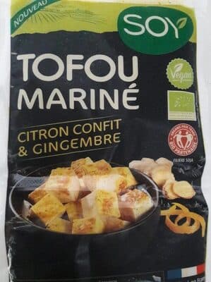 Tofu mariné citron et gingembre