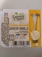 Crème dessert saveur vanille