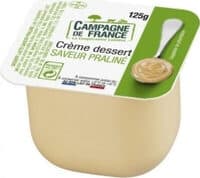 Crème dessert saveur praliné