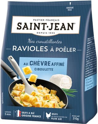 Ravioles à poêler au chèvre affiné ciboulette