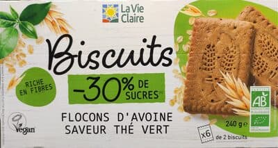 Biscuits flocons d'avoine saveur Thé Vert