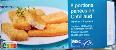 8 portions panées de cabillaud