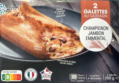 2 Galettes au sarrasin champignon jambon emmental