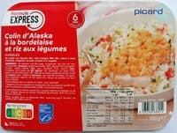Colin d'Alaska à la bordelaise et riz aux légumes