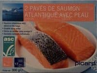 2 pavés de saumon Atlantique avec peau