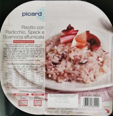 Risotto con radicchio, speck e scamorza affumicata