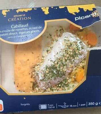 cabillaud en croûte de noisette, écrasé de patate douce