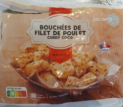 Bouchées de filet de poulet curry-coco