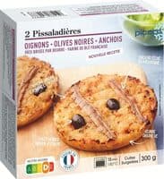 2 pissaladières oignons, olives noires, anchois