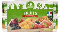Abricot ananas cerise fraise mûre pêche avec morceaux