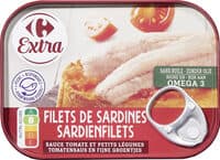 Filets de sardines, sauce tomate et petits légumes