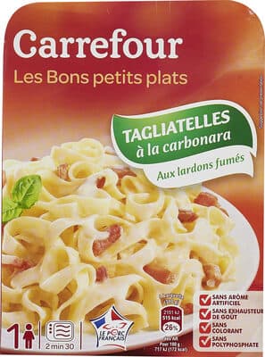 Tagliatelles à la Carbonara Aux lardons fumés