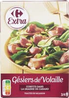 Gésiers de volaille Confits dans la graisse de canard Traités en salaison