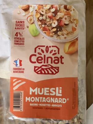 Muesli Montagnard raisins noisettes abricots