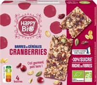 Barres de céréales cranberries
