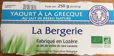 YAOURT a LA GRECQUE BREBIS NATURE