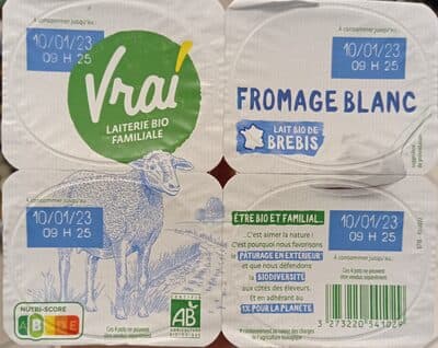 Fromage blanc nature au lait de brebis biologique