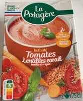 Velouté de tomates lentilles corail