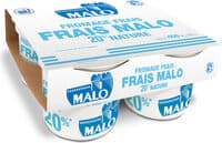 Fromage frais Nature Malo 20% *Matières grasses sur extrait sec soit 3% de matières grasses sur produit fini